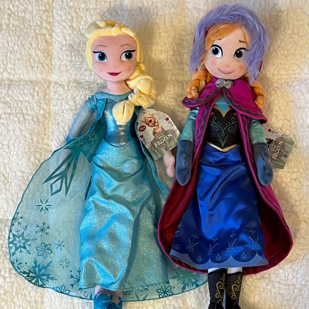 Disney Frozen Elsa & Anna 19” Plush Doll Set